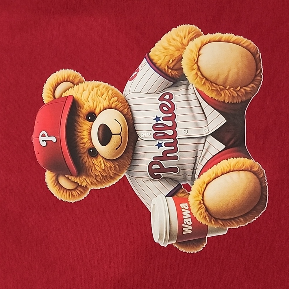 ⭐️ Phillies Shirts Teddy Bear drinking Wawa coffee